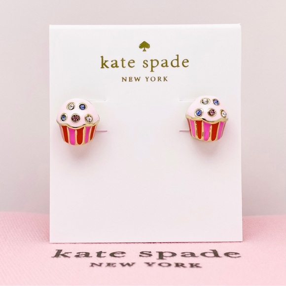 kate spade Jewelry Kate Spade Cupcake Goldtone Stud Earrings Nwot Dust Bag Included Poshmark